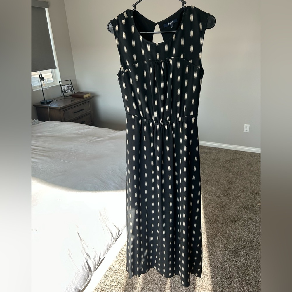 Madewell Black and White Sleeveless Maxi Dress